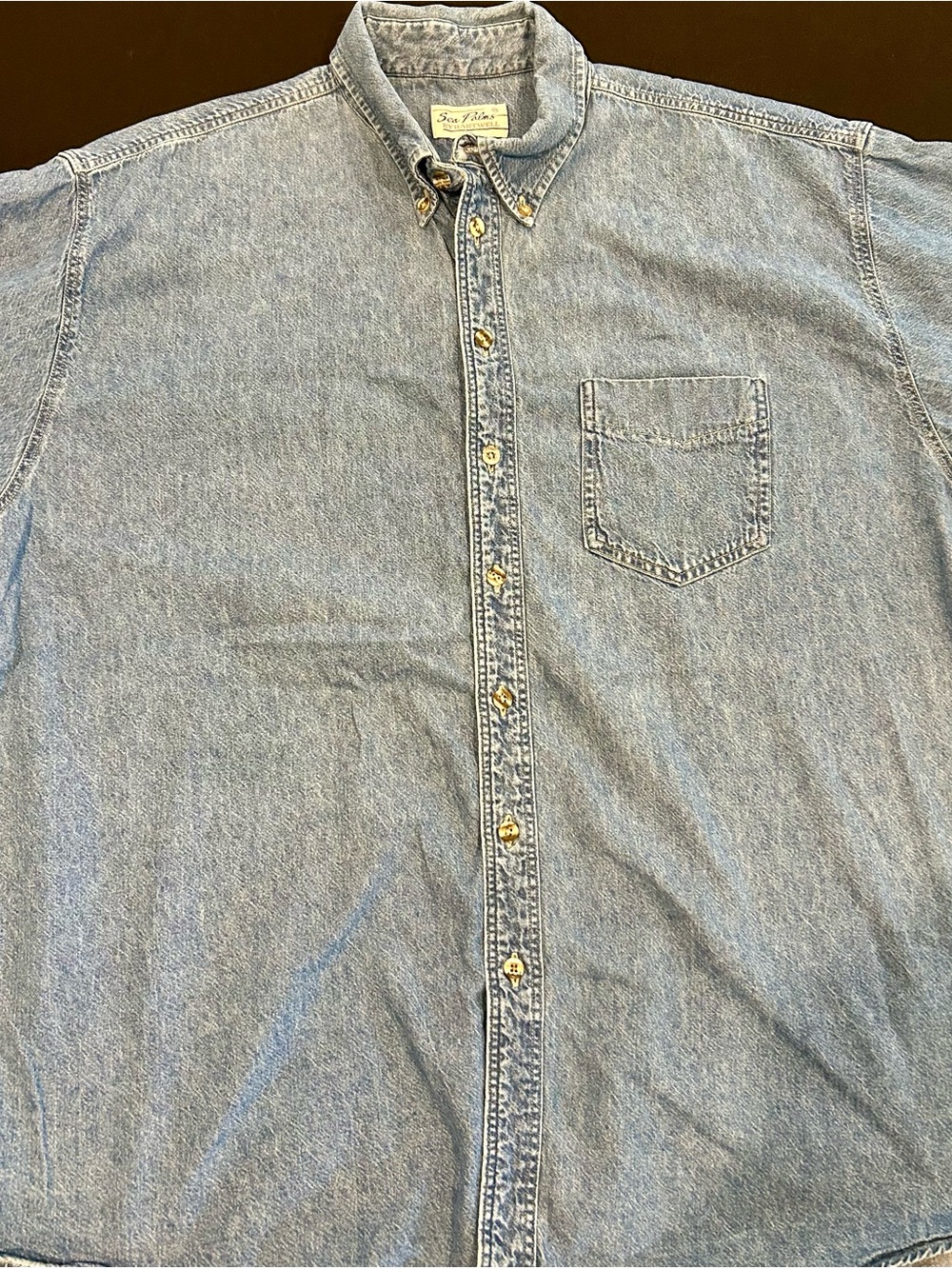 Light Wash Denim Button-Up Shirt Mississippi State Bulldogs XXL Short Sleeve
